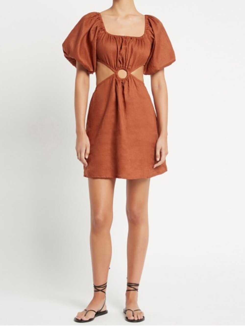 Faithfull the Brand Almero Mini Dress in Rust